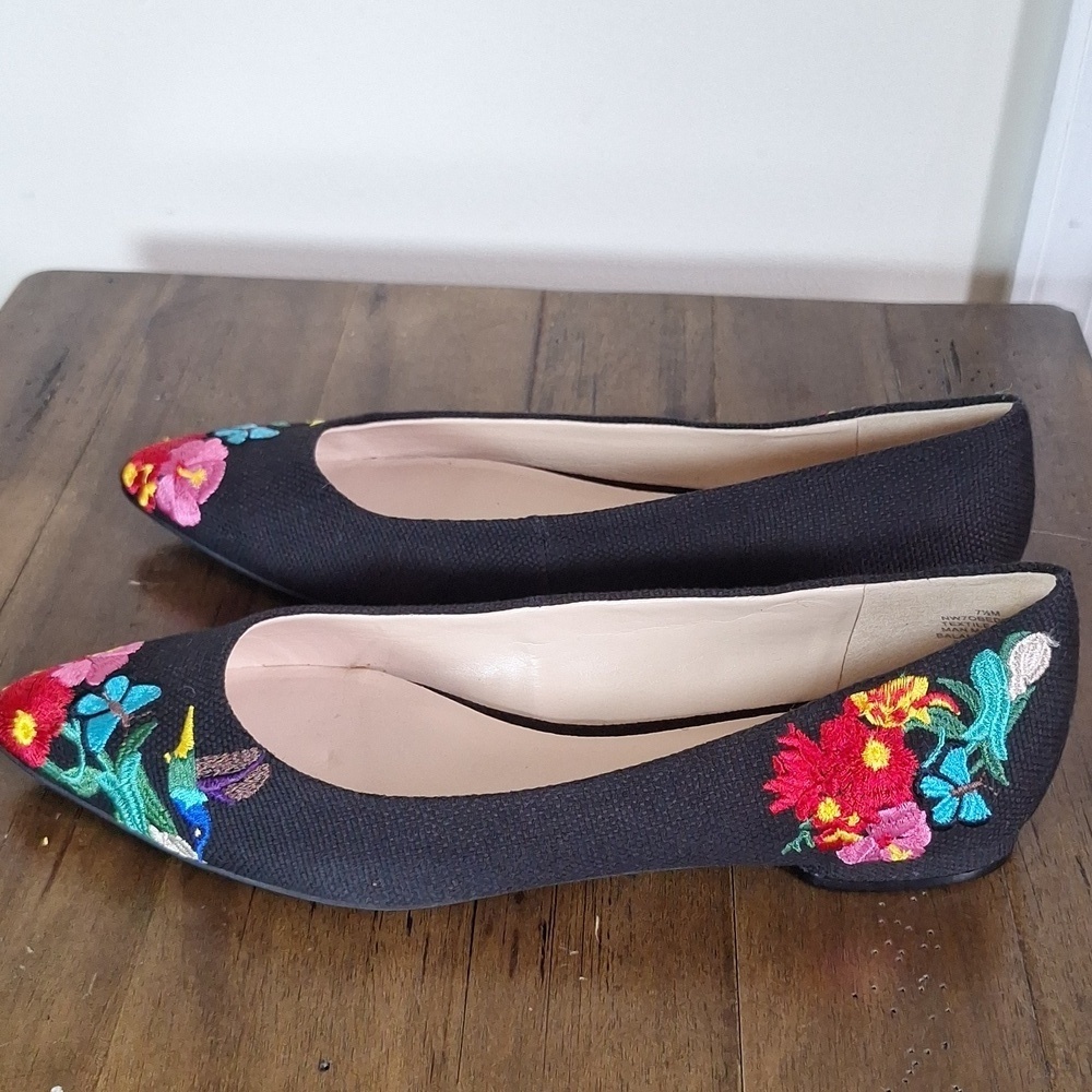 Nine West Embroidered Speakup Ballet Flats Size 7.5 - Picture 5 of 12